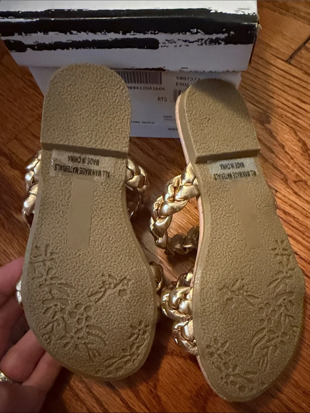 Dolce Vita Gold Braided Slide Sandals sz 11